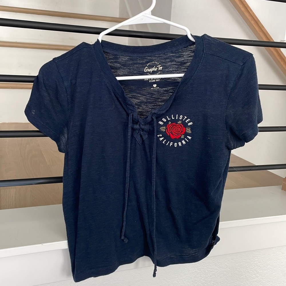 Dark blue crop top